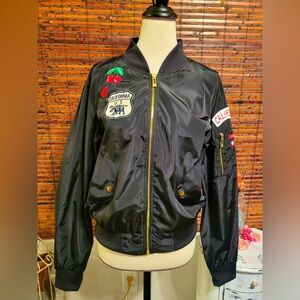 California Women's Black Satin Jacket